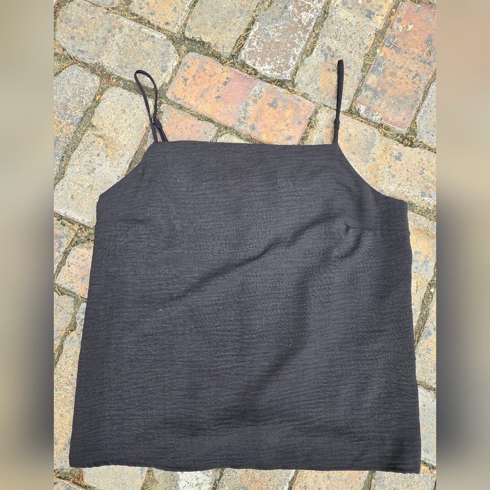 Pleione Black Camisole Top NWT Size Small. Buttons Down Back
